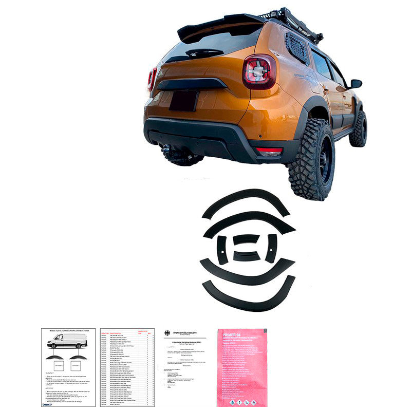Oneway Kompletter Umbausatz passend für Dacia Duster II 2018-2024 mit Park Assist (ohne Duster Markierung) - Mattschwarz