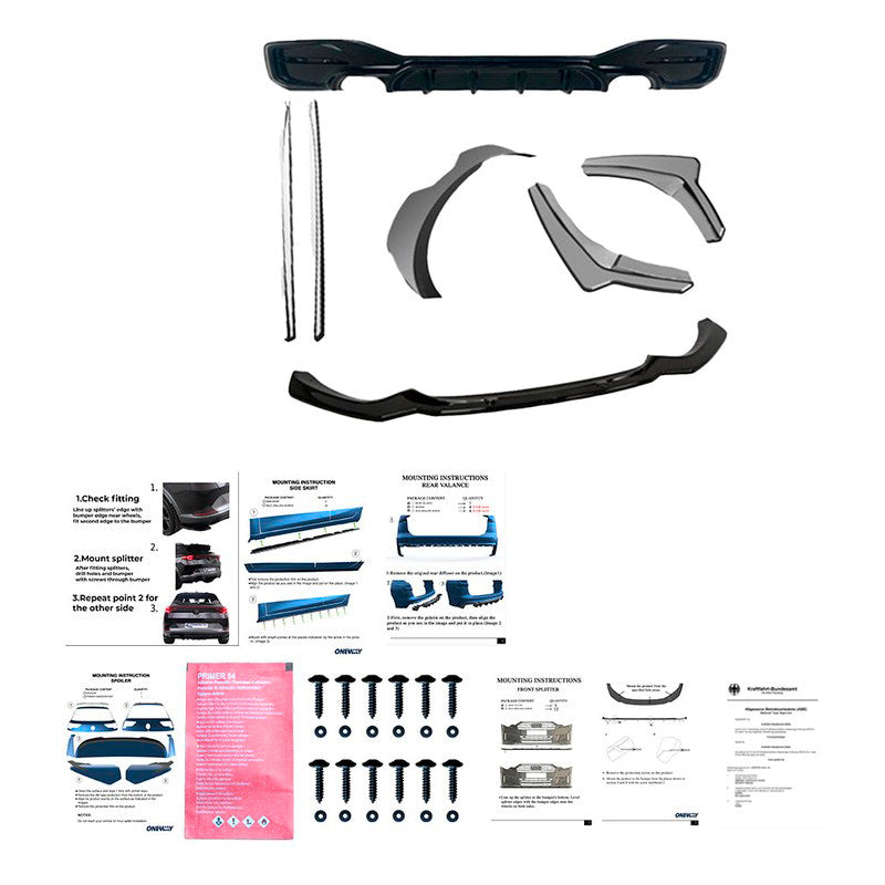 Oneway Kompletter Umbausatz passend für BMW 1er F20/F21 M-Power Facelift 2015-2019 - Schwarz glänzend