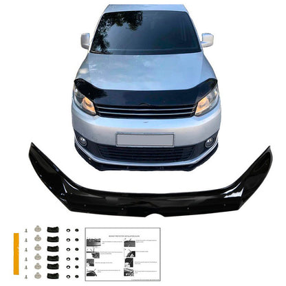 Oneway Motorhaubenschutz passend für Volkswagen Caddy MK3 Facelift 2010-2015 - Schwarz glänzend