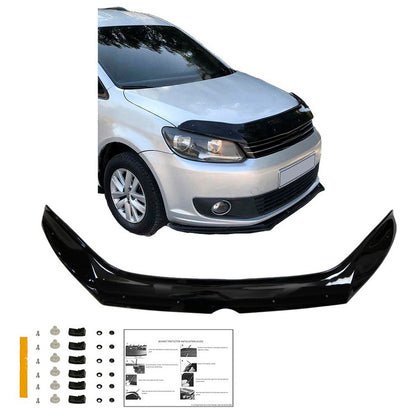 Oneway Motorhaubenschutz passend für Volkswagen Caddy MK3 Facelift 2010-2015 - Schwarz glänzend