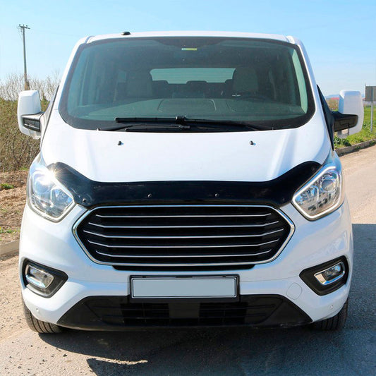 Oneway Motorhaubenschutz passend für Ford Transit Custom MK1 Facelift 2018-2023 - Schwarz glänzend