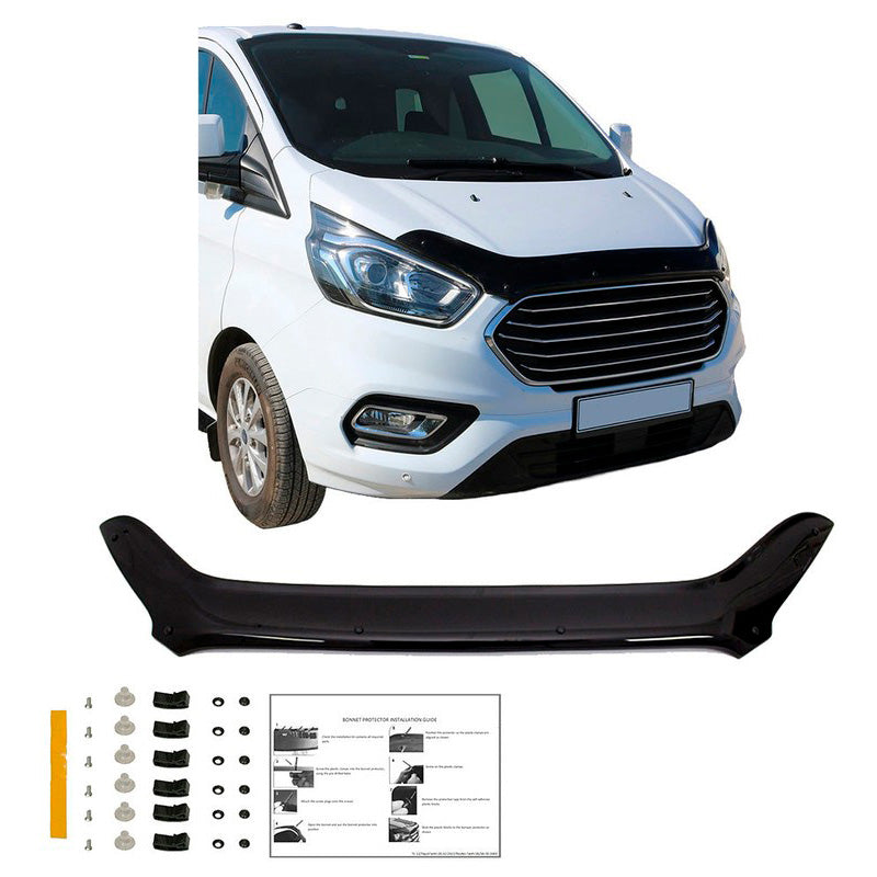 Oneway Motorhaubenschutz passend für Ford Transit Custom MK1 Facelift 2018-2023 - Schwarz glänzend