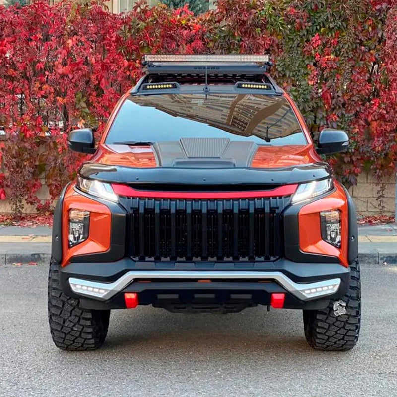 Oneway Motorhaubenschutz passend für Mitsubishi L200 Triton 6 2019- - Schwarz glänzend