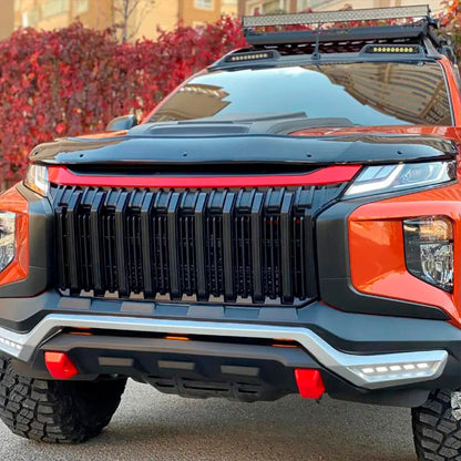 Oneway Motorhaubenschutz passend für Mitsubishi L200 Triton 6 2019- - Schwarz glänzend