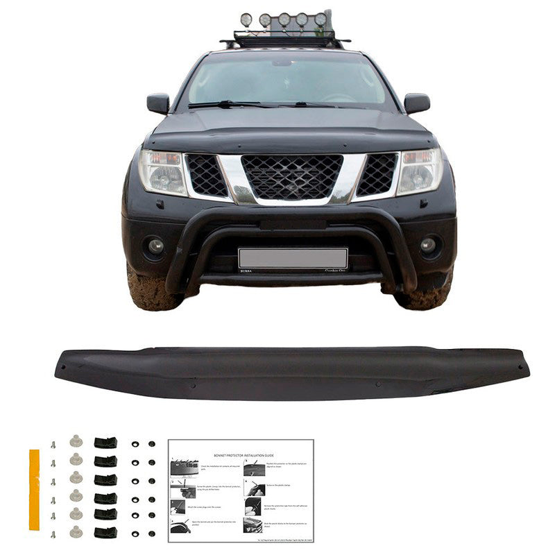 Oneway Motorhaubenschutz passend für Nissan Navara D40 2005-2010 - Schwarz glänzend