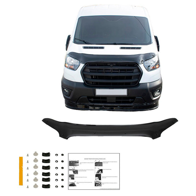 Oneway Motorhaubenschutz passend für Ford Transit MK8 Facelift 2019- - Schwarz glänzend
