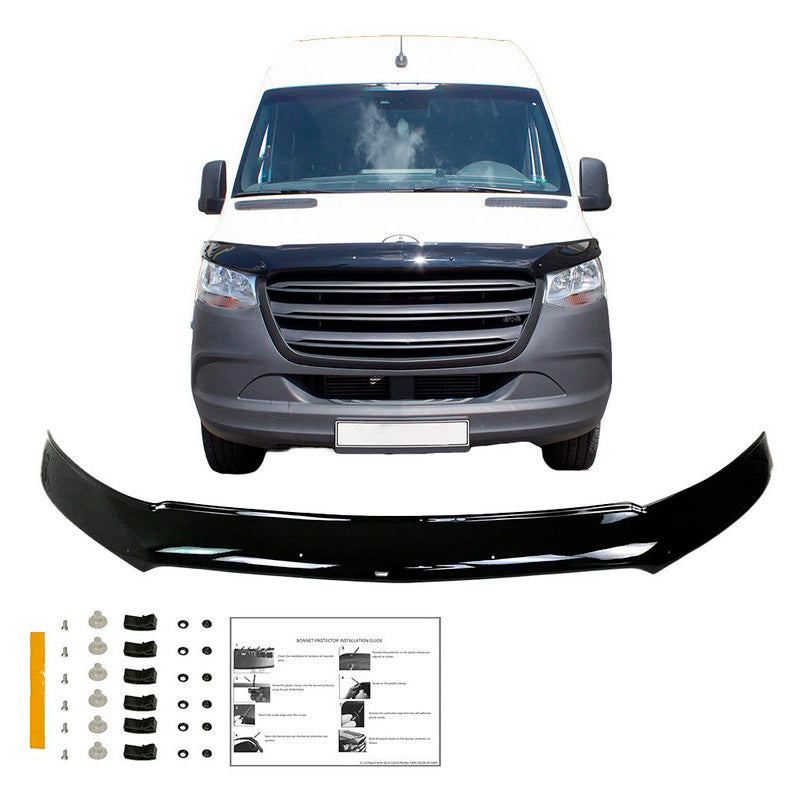 Oneway Motorhaubenschutz passend für Mercedes Sprinter W907 2018- - Schwarz glänzend