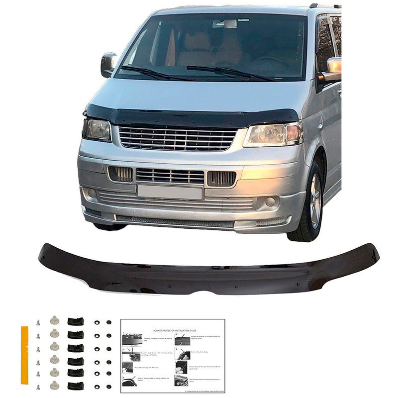Oneway Motorhaubenschutz passend für Volkswagen Transporter T5 2003-2009 - Schwarz glänzend