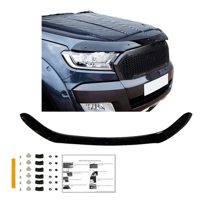 Oneway Motorhaubenschutz passend für Ford Ranger T7/T8 2015-2022 - Schwarz glänzend
