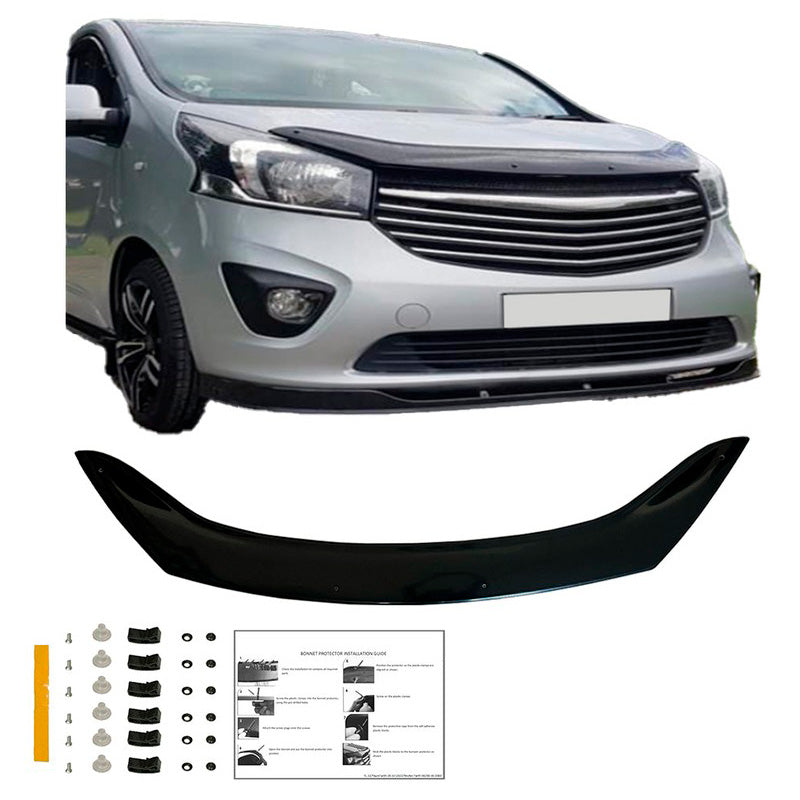 Oneway Motorhaubenschutz passend für Opel Vivaro X82 2014-2018 - Schwarz glänzend