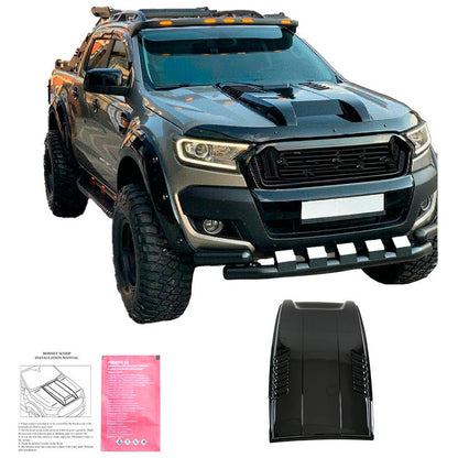 Oneway Motorhaubenhutze passend für Ford Ranger T7/T8 2015-2022 - Schwarz glänzend