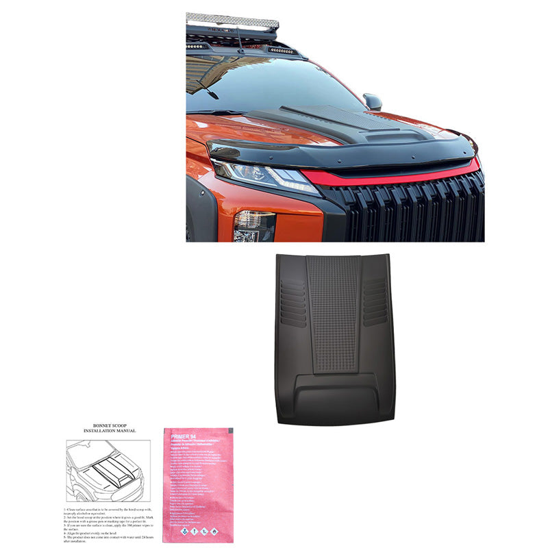Oneway Motorhaubenhutze passend für Mitsubishi L200 Triton 6 2019- - Mattschwarz