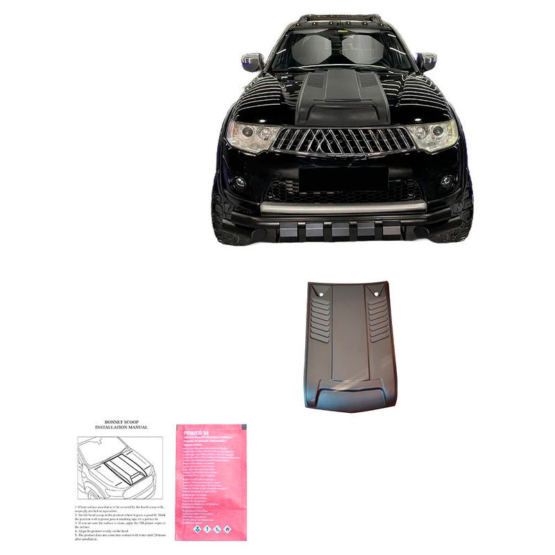 Oneway Motorhaubenhutze passend für Mitsubishi L200 Triton 4 2007-2014 - Mattschwarz