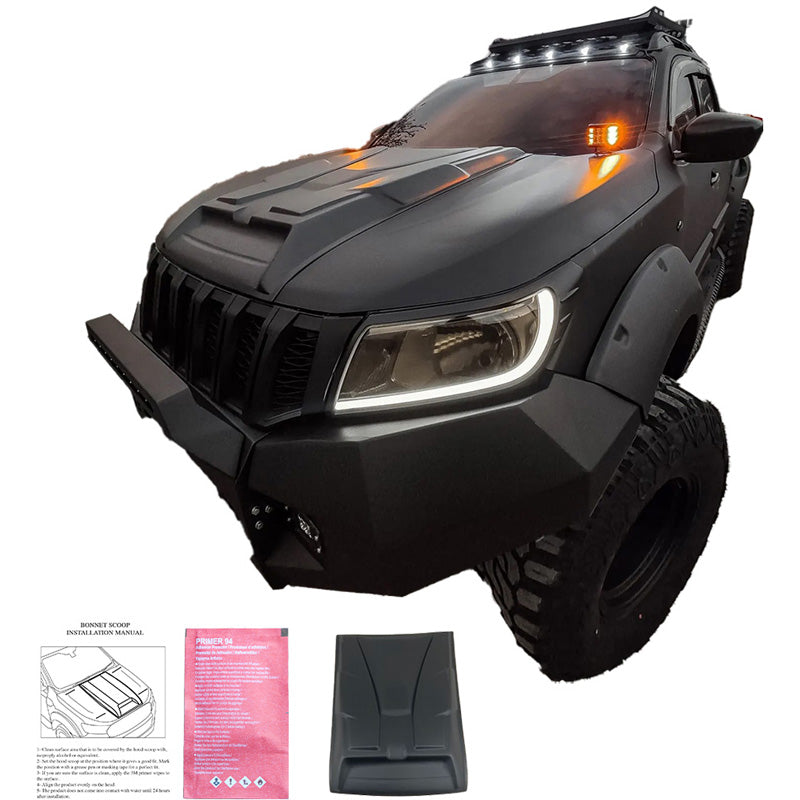 Oneway Motorhaubenhutze passend für Nissan Navara D23 NP300 2014-2021 - Mattschwarz