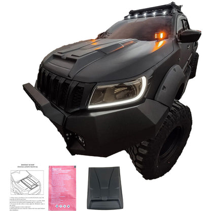 Oneway Motorhaubenhutze passend für Nissan Navara D23 NP300 2014-2021 - Mattschwarz