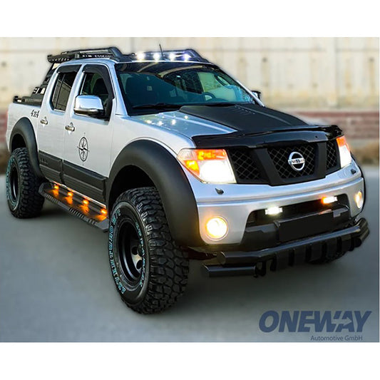 Oneway Motorhaubenhutze passend für Volkswagen Amarok MK1 2010-2022 & Nissan Navara D40 2005-2010 - Schwarz glänzend