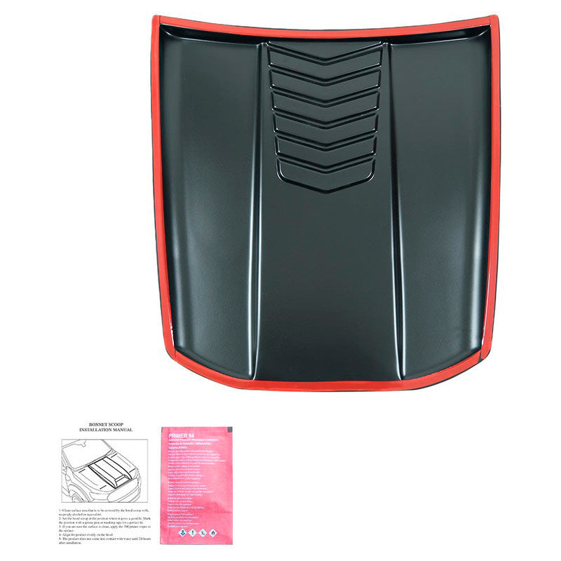Oneway Motorhaubenhutze passend für Volkswagen Amarok MK1 2010-2022 & Nissan Navara D40 2005-2010 - Mattschwarz