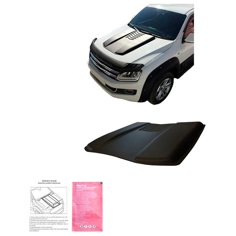 Oneway Motorhaubenhutze passend für Volkswagen Amarok MK1 2010-2022 & Nissan Navara D40 2005-2010 - Mattschwarz
