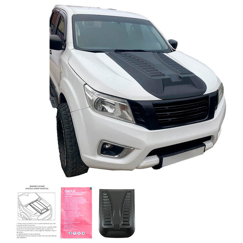 Oneway Motorhaubenhutze passend für Nissan Navara NP300 (D23) 2014-2021 - Version 3 - Mattschwarz