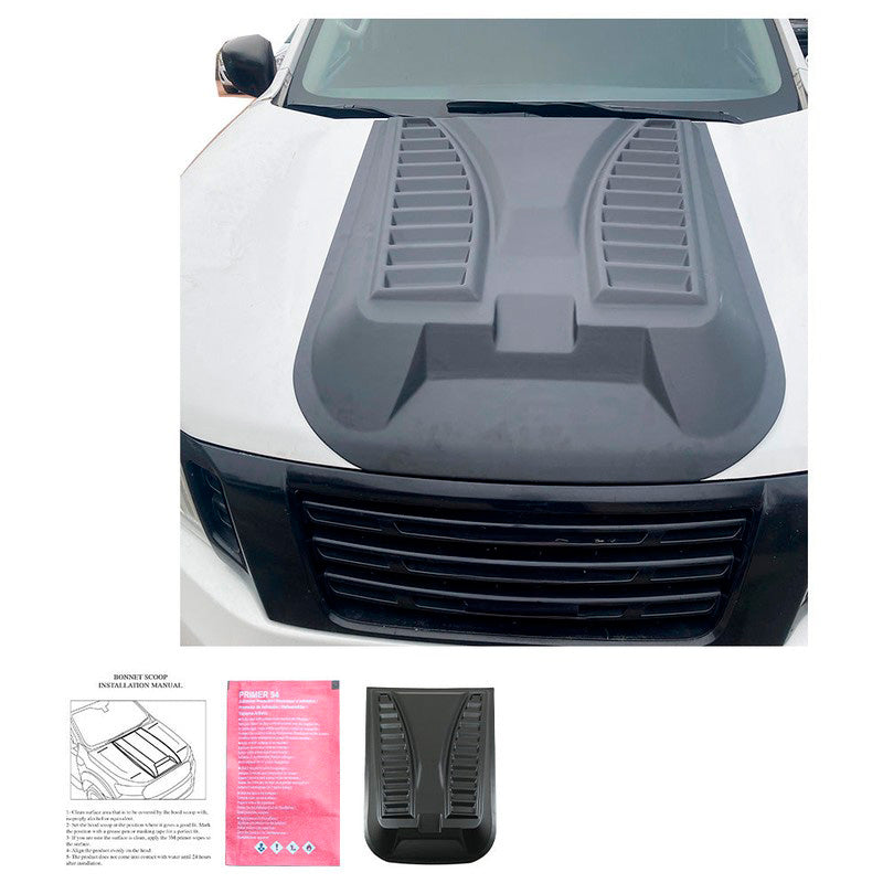 Oneway Motorhaubenhutze passend für Nissan Navara NP300 (D23) 2014-2021 - Version 3 - Mattschwarz