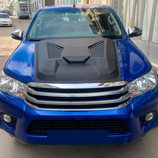 Oneway Motorhaubenhutze passend für Toyota Hilux 8.Gen. 2015-2020 - Version 2 - Mattschwarz