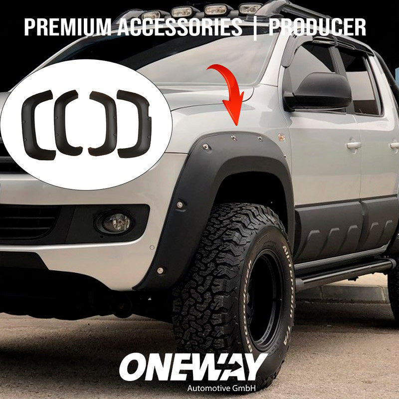Oneway Satz Kotflügelverbreiterungen passend für Volkswagen Amarok MK1 Facelift 2016-2022 - Mattschwarz