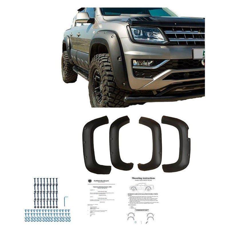 Oneway Satz Kotflügelverbreiterungen passend für Volkswagen Amarok MK1 Facelift 2016-2022 - Mattschwarz