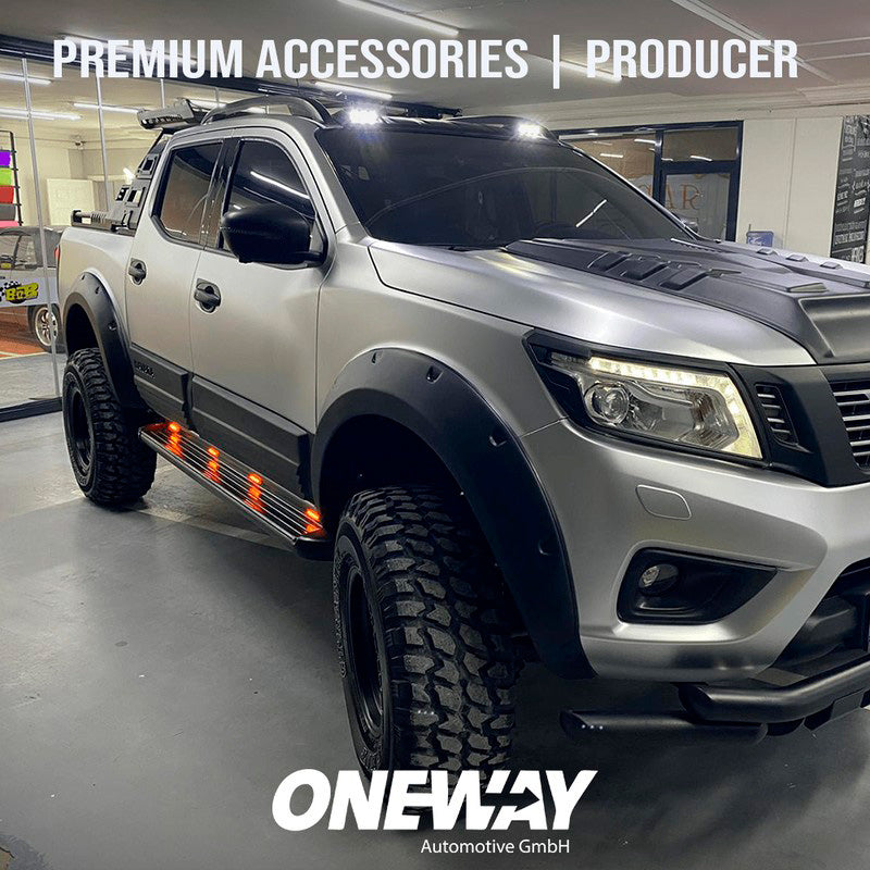 Oneway Satz Kotflügelverbreiterungen passend für Nissan Navara NP300 (D23) 2014-2017 - Mattschwarz