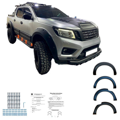 Oneway Satz Kotflügelverbreiterungen passend für Nissan Navara NP300 (D23) 2017-2021 - Mattschwarz