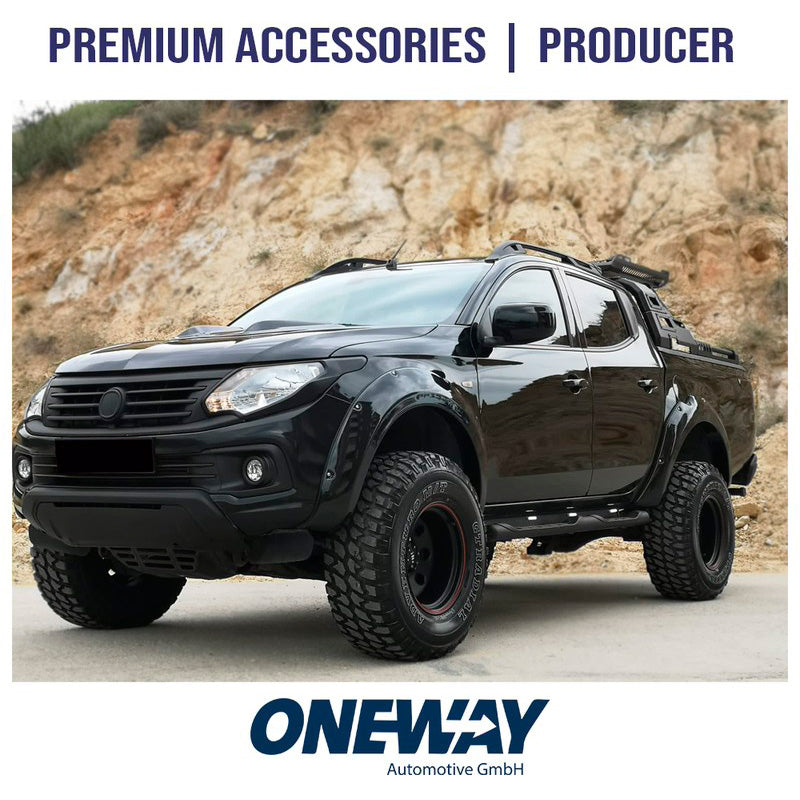 Oneway Satz Kotflügelverbreiterungen passend für Mitsubishi L200 Triton 5 2015-2019 & Fiat Fullback 2015-2019 - Mattschwarz