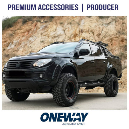 Oneway Satz Kotflügelverbreiterungen passend für Mitsubishi L200 Triton 5 2015-2019 & Fiat Fullback 2015-2019 - Mattschwarz