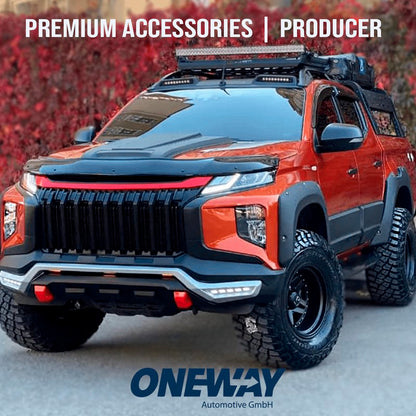 Oneway Satz Kotflügelverbreiterungen passend für Mitsubishi L200 Triton 6 2019- - Mattschwarz
