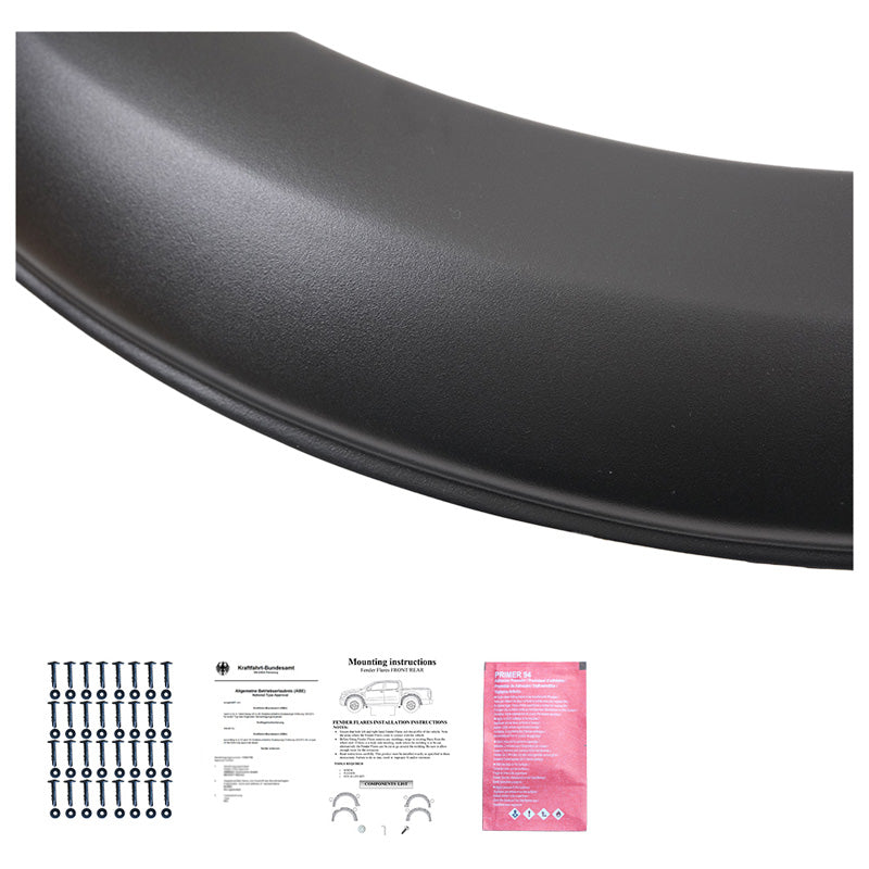 Oneway Satz Kotflügelverbreiterungen passend für Ford Ranger T6/T7/T8 2012-2022 (Geklebt) - Mattschwarz