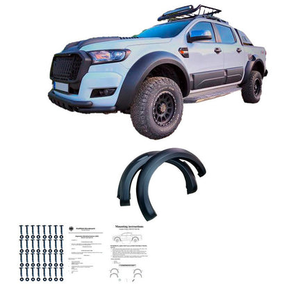 Oneway Satz Kotflügelverbreiterungen passend für Ford Ranger T6/T7/T8 2012-2022 (Jumbo) - Mattschwarz