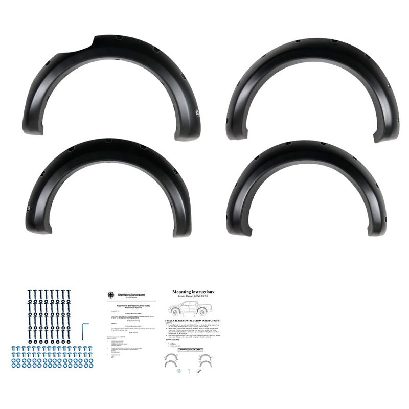Oneway Satz Kotflügelverbreiterungen passend für Ford Ranger T6/T7/T8 2012-2022 - Mattschwarz