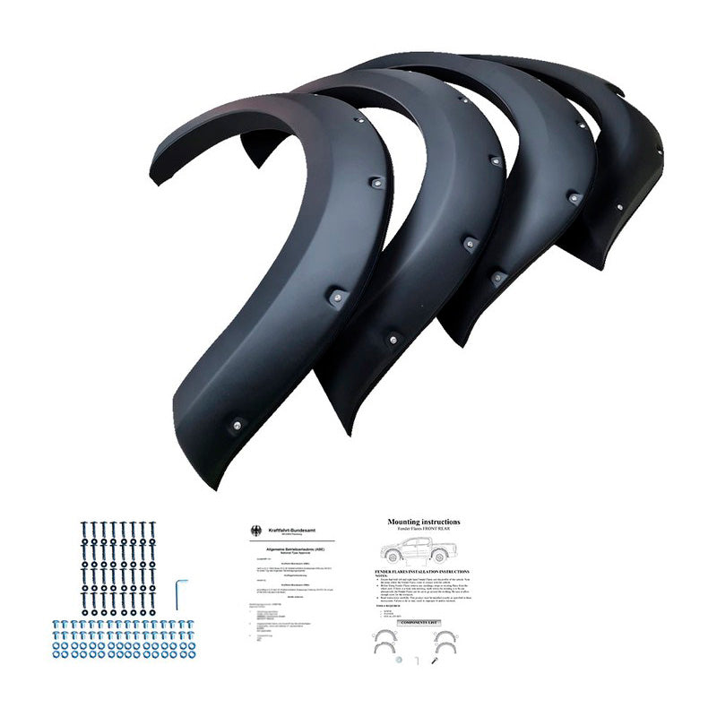 Oneway Satz Kotflügelverbreiterungen passend für Ford Ranger T6/T7/T8 2012-2022 - Mattschwarz