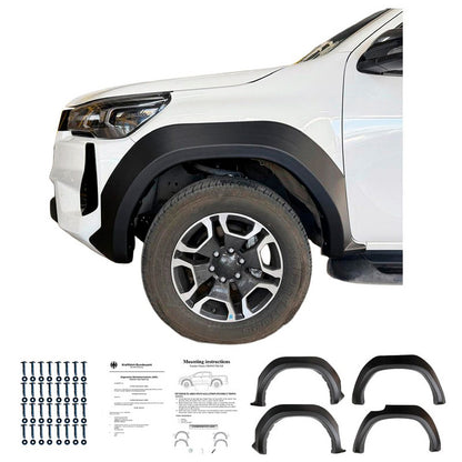 Oneway Satz Kotflügelverbreiterungen passend für Toyota Hilux 8.Gen. Facelift 2020- - Mattschwarz
