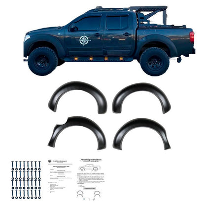 Oneway Satz Kotflügelverbreiterungen passend für Nissan Navara D40 2005-2010 - Mattschwarz