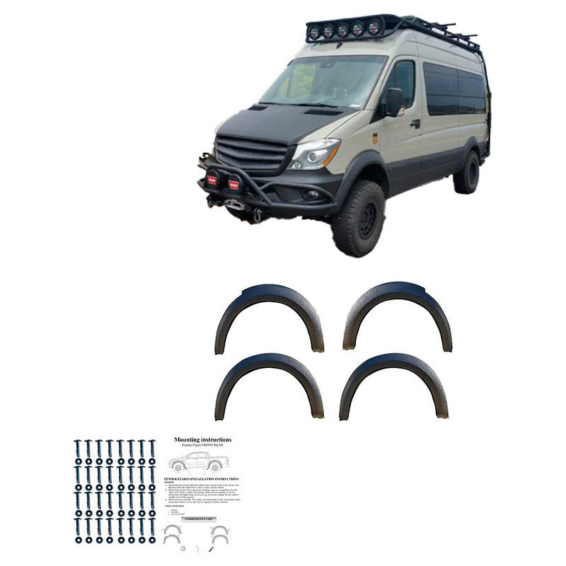 Oneway Satz Kotflügelverbreiterungen passend für Mercedes Sprinter W906 Facelift 2014-2018 - Mattschwarz