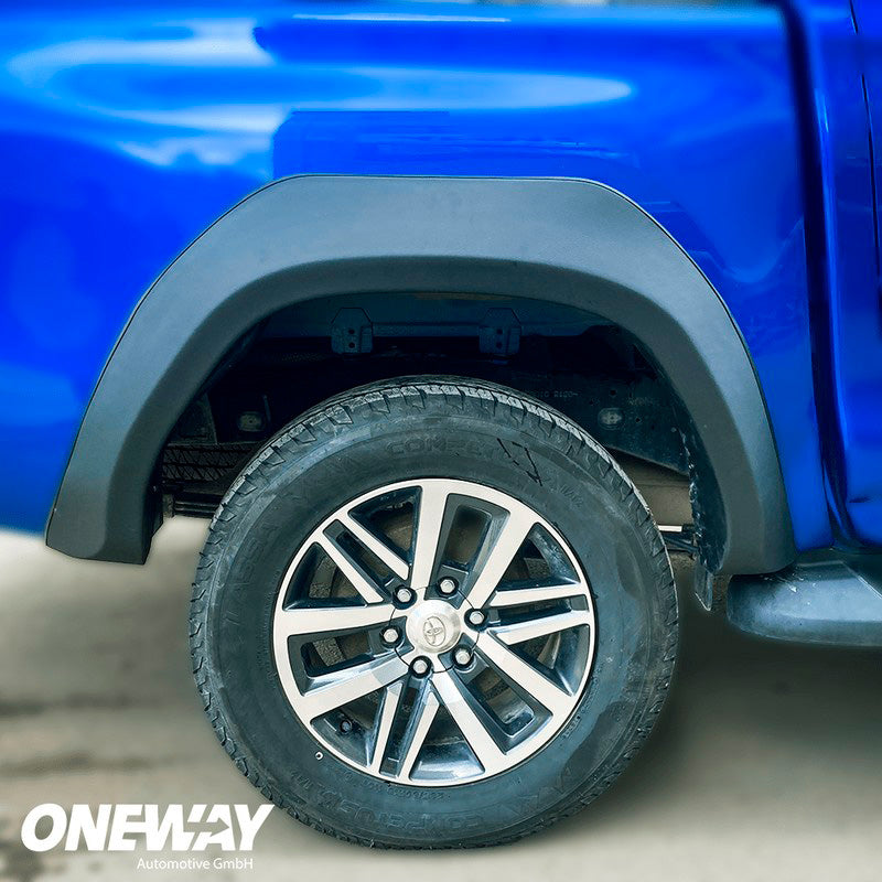 Oneway Satz Kotflügelverbreiterungen passend für Toyota Hilux 2015-2020 - Mattschwarz
