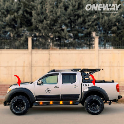 Oneway Satz Kotflügelverbreiterungen passend für Nissan Navara D40 Facelift 2010-2014 - Mattschwarz