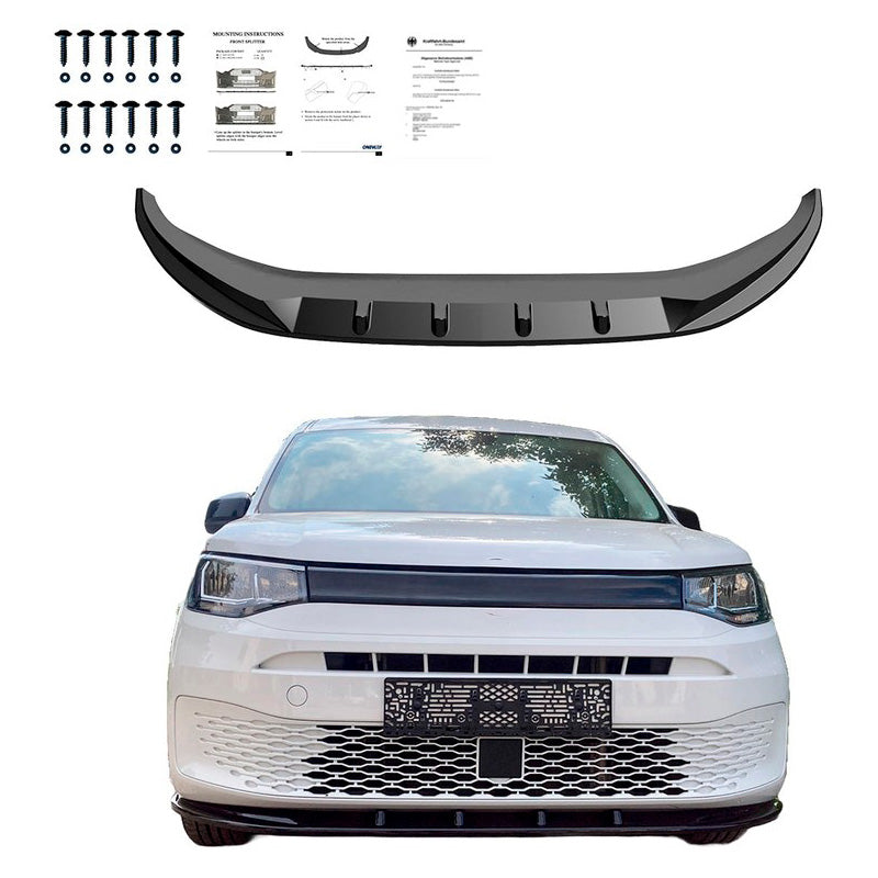 Oneway Frontspoiler passend für Volkswagen Caddy MK5 2020- - Version 2 - Schwarz glänzend