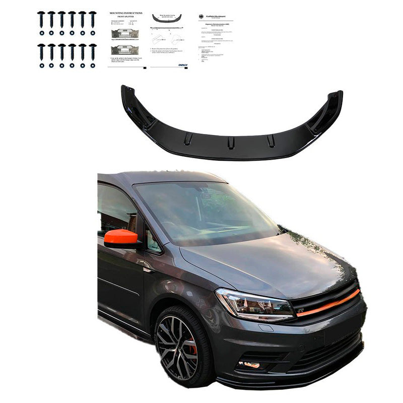Oneway Frontspoiler passend für Volkswagen Caddy MK4 2015-2020 - Schwarz glänzend