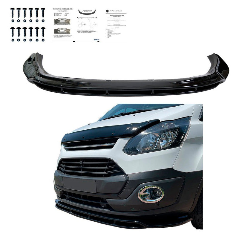 Oneway Frontspoiler passend für Ford Transit Custom MK1 2012-2018 - Schwarz glänzend