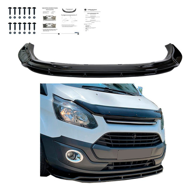 Oneway Frontspoiler passend für Ford Transit Custom MK1 2012-2018 - Schwarz glänzend