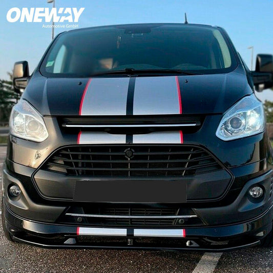Oneway Frontspoiler passend für Ford Transit Custom MK1 Sportline 2012-2023 - Schwarz glänzend