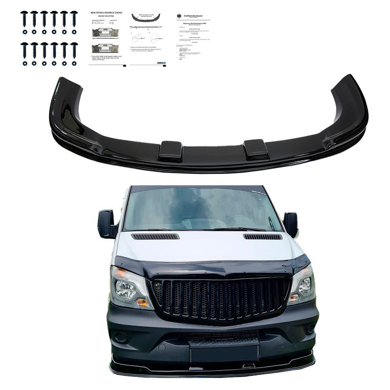 Oneway Frontspoiler passend für Mercedes Sprinter W906 Facelift 2014-2018 - Schwarz glänzend