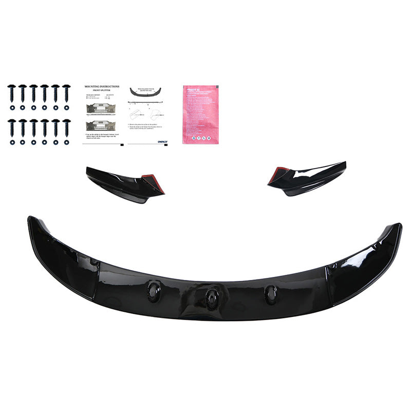 Oneway Frontspoiler passend für BMW 5er F10/F11 M-Pack 2011-2016 mit Flaps - Schwarz glänzend
