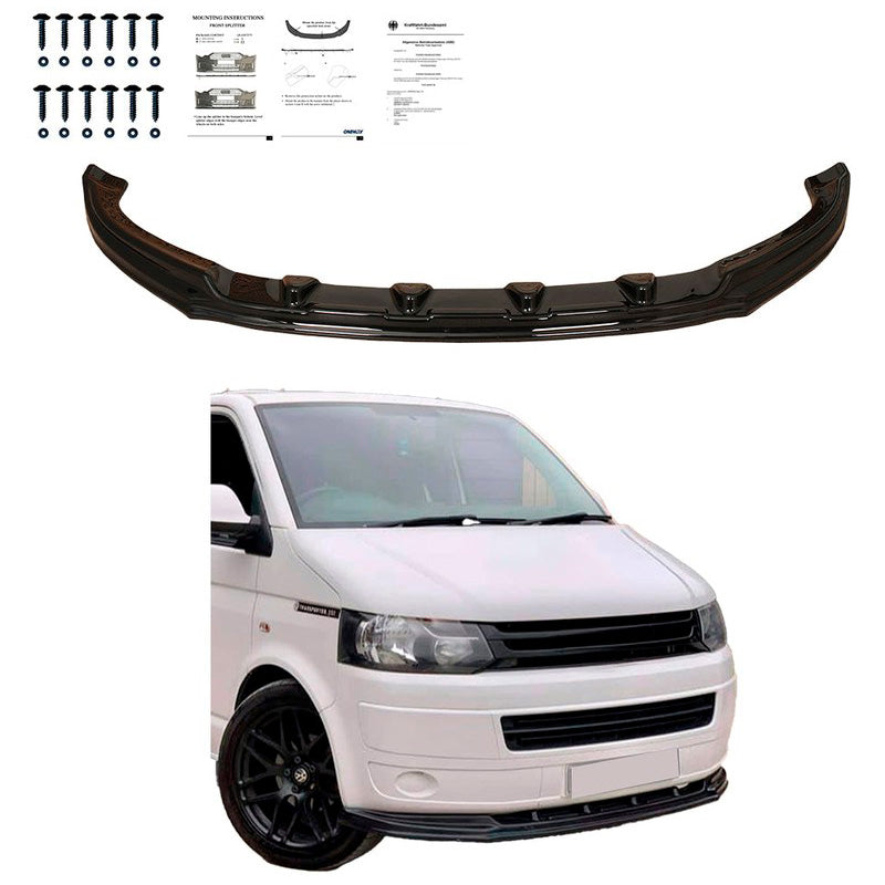 Oneway Frontspoiler passend für Volkswagen Transporter T5.1 2010-2015 - Schwarz glänzend