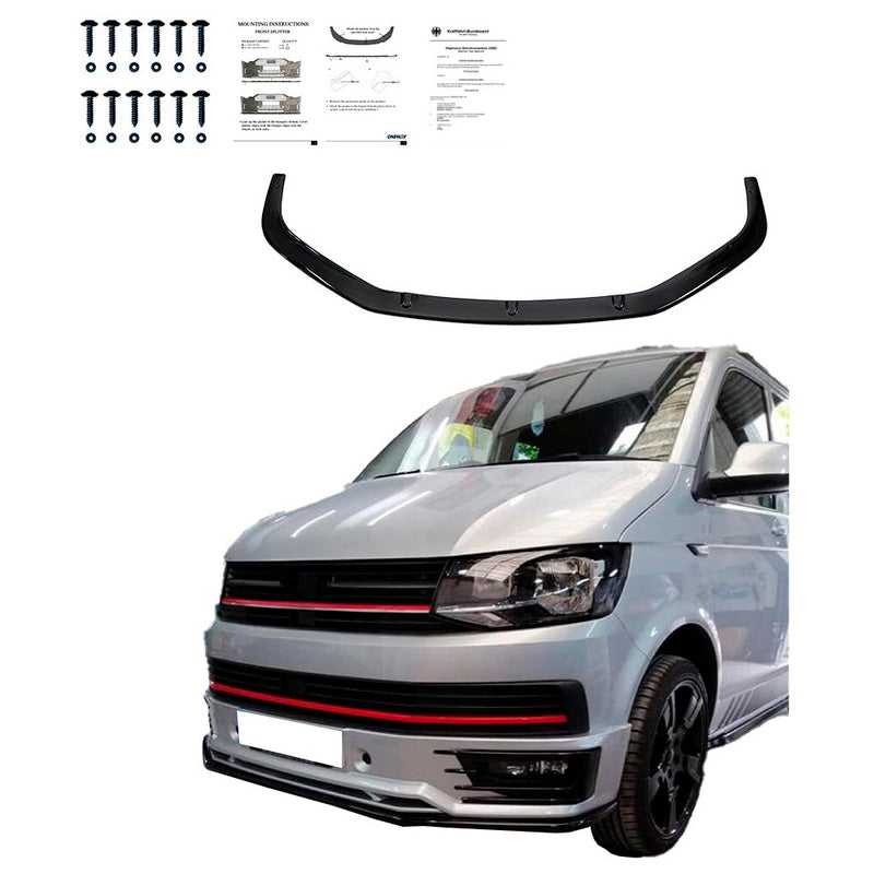 Oneway Frontspoiler passend für Volkswagen Transporter T6 Sportline 2015-2019 - Schwarz glänzend